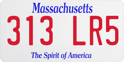 MA license plate 313LR5