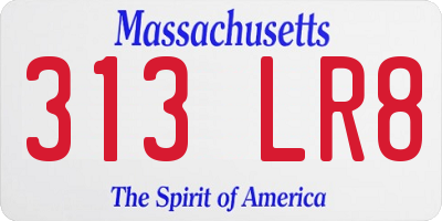 MA license plate 313LR8