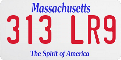 MA license plate 313LR9