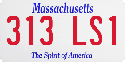 MA license plate 313LS1