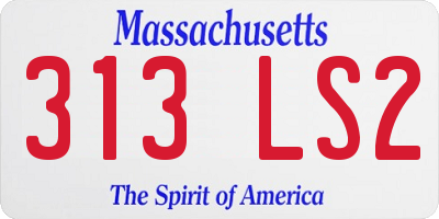 MA license plate 313LS2