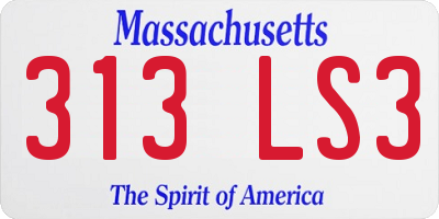 MA license plate 313LS3