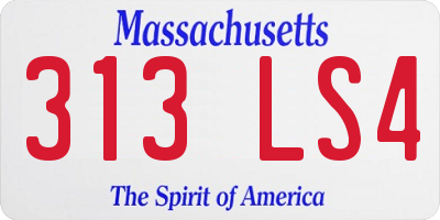 MA license plate 313LS4