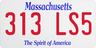 MA license plate 313LS5