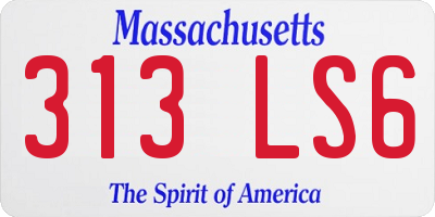MA license plate 313LS6
