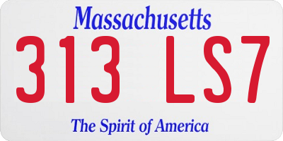 MA license plate 313LS7