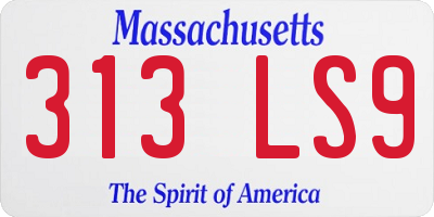 MA license plate 313LS9