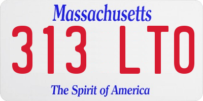 MA license plate 313LT0