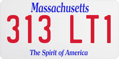 MA license plate 313LT1
