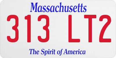 MA license plate 313LT2