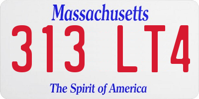 MA license plate 313LT4