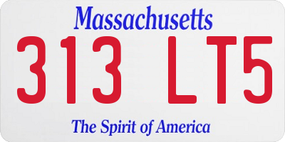 MA license plate 313LT5