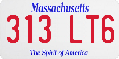 MA license plate 313LT6