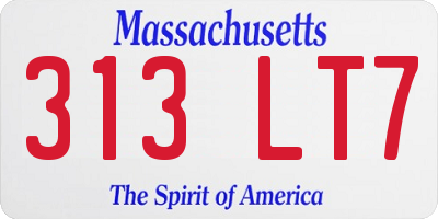 MA license plate 313LT7
