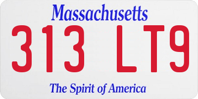 MA license plate 313LT9