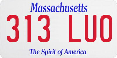 MA license plate 313LU0