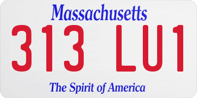MA license plate 313LU1