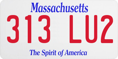 MA license plate 313LU2