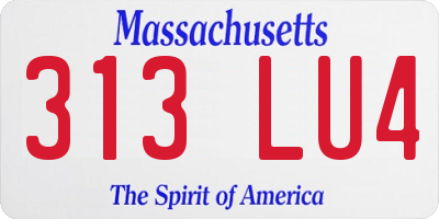 MA license plate 313LU4