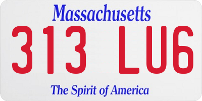 MA license plate 313LU6