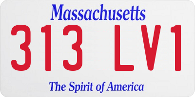 MA license plate 313LV1