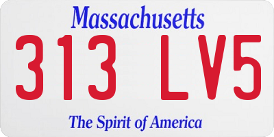 MA license plate 313LV5