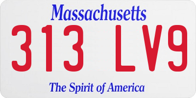 MA license plate 313LV9