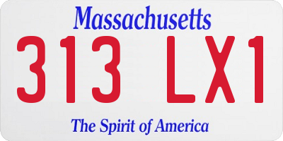 MA license plate 313LX1