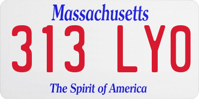 MA license plate 313LY0