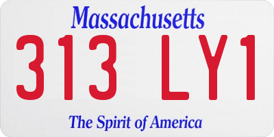 MA license plate 313LY1