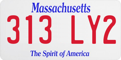 MA license plate 313LY2