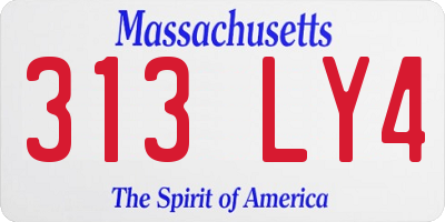 MA license plate 313LY4