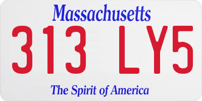 MA license plate 313LY5
