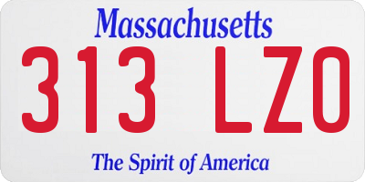 MA license plate 313LZ0