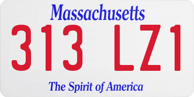 MA license plate 313LZ1
