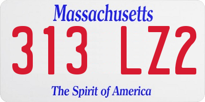 MA license plate 313LZ2
