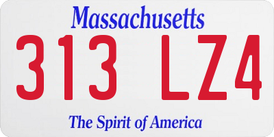 MA license plate 313LZ4