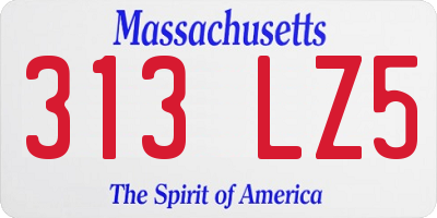 MA license plate 313LZ5