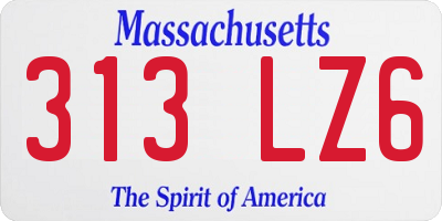 MA license plate 313LZ6