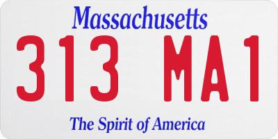 MA license plate 313MA1
