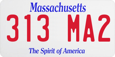 MA license plate 313MA2