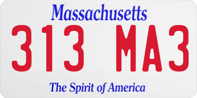 MA license plate 313MA3