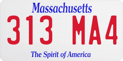 MA license plate 313MA4