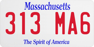 MA license plate 313MA6