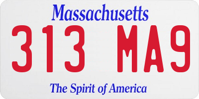 MA license plate 313MA9