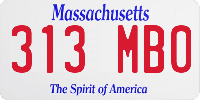 MA license plate 313MB0