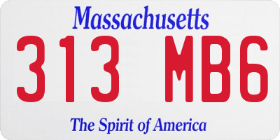 MA license plate 313MB6