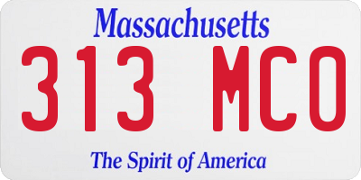 MA license plate 313MC0