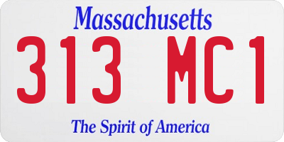 MA license plate 313MC1