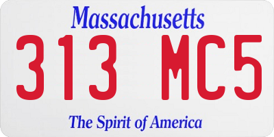 MA license plate 313MC5